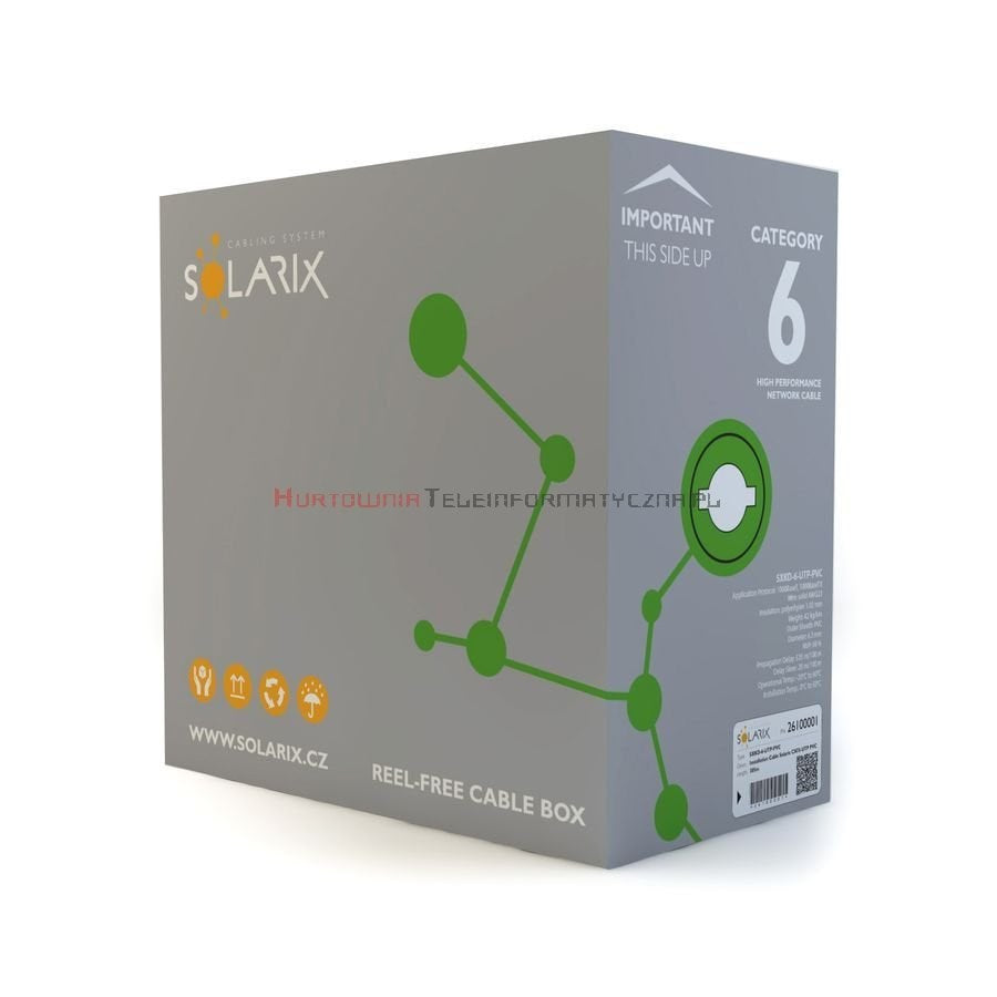 Solarix CAT6 UTP PVC Eca installation cable 305m