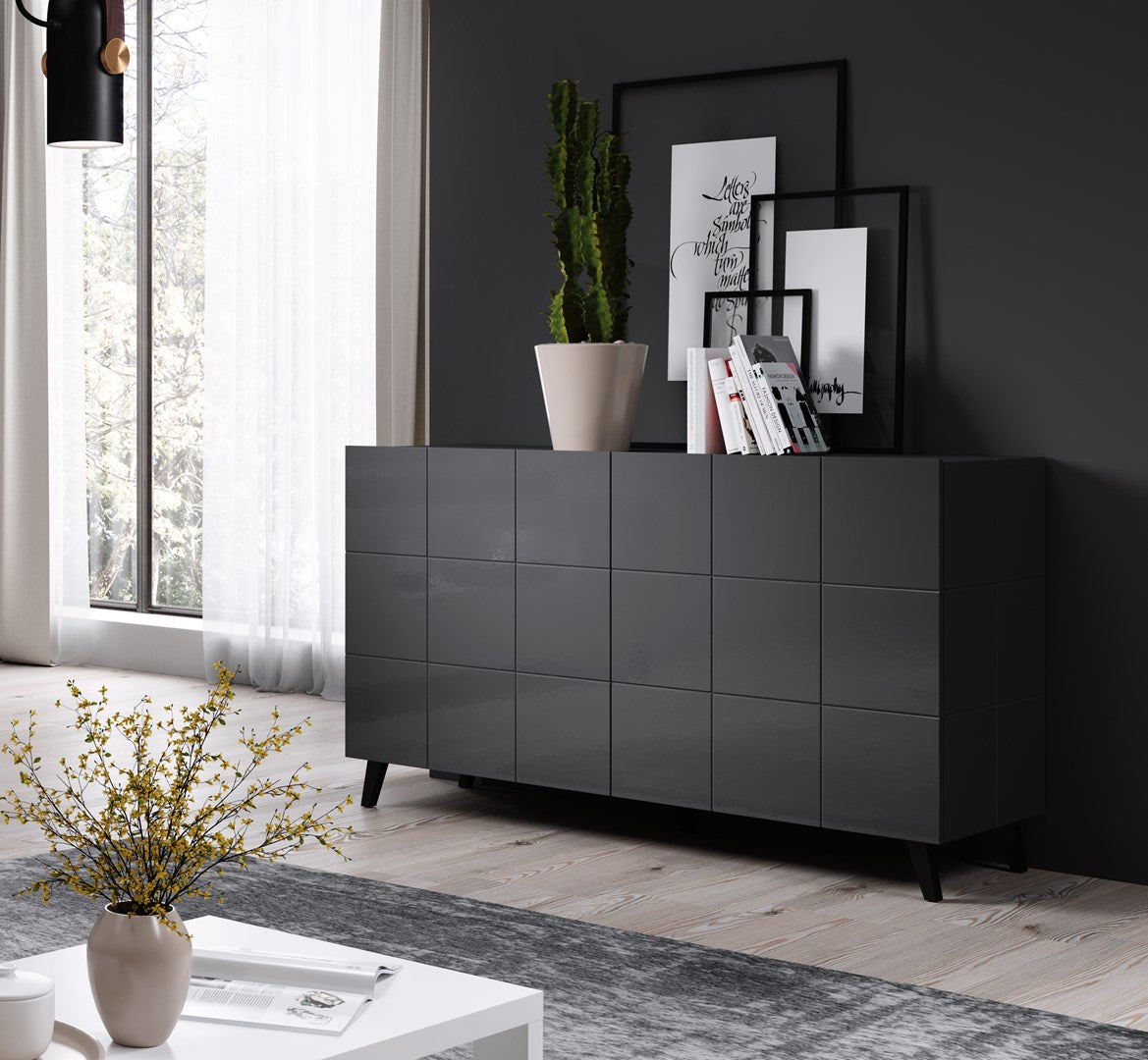 Cama Sideboard 2D REJA Graphite Grey Gloss/Graphite Grey Gloss