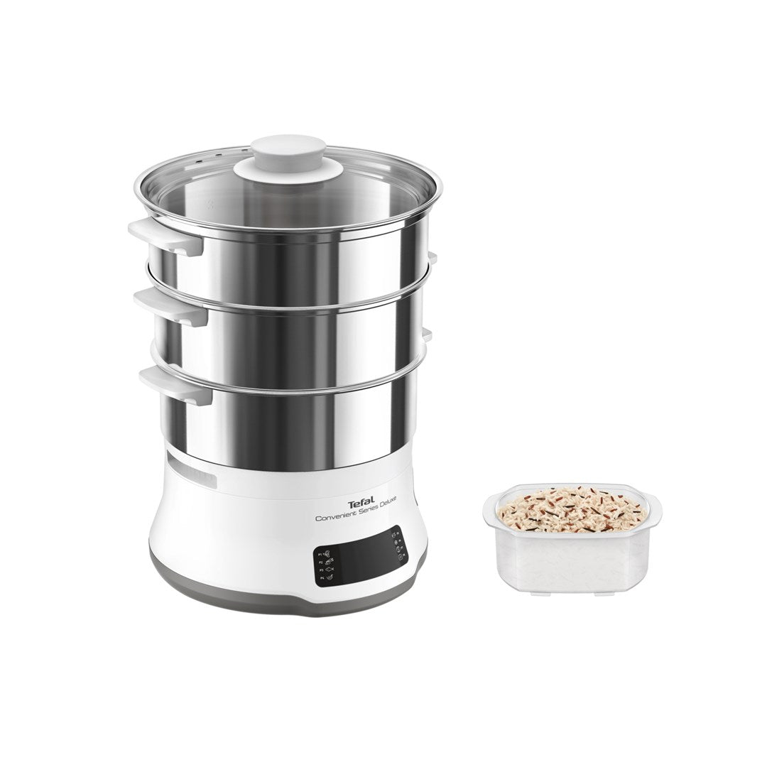Tefal Convenient Series Deluxe VC502D steam cooker 3 basket(s) Countertop 900 W Stainless steel  White