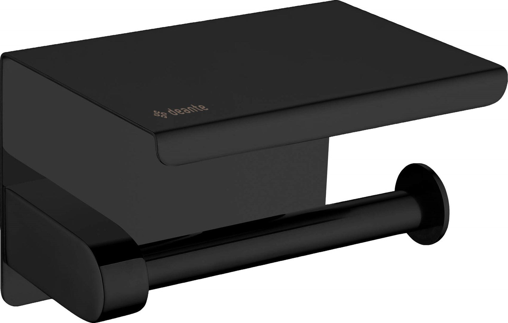 Deante Wall Toilet Paper Holder with Shelf Matte Black