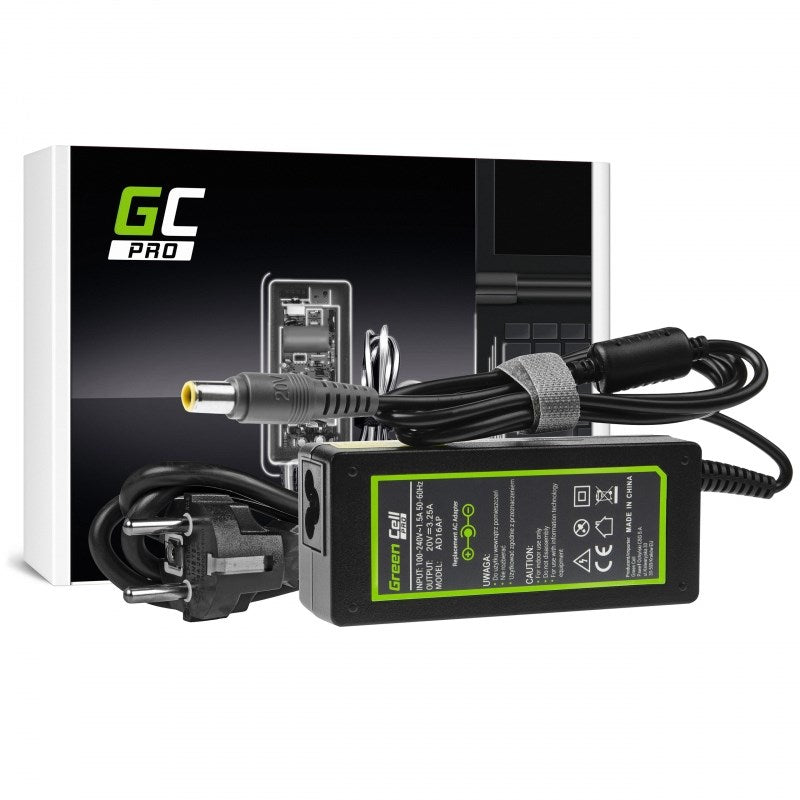 Green Cell AD16AP Power Adapter 65W Indoor, Black