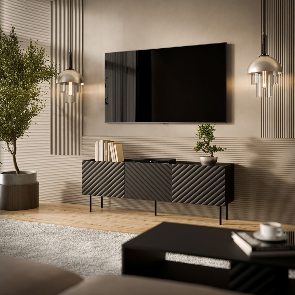 Cama LUCCA 3D TV Cabinet 165x40x59 Black
