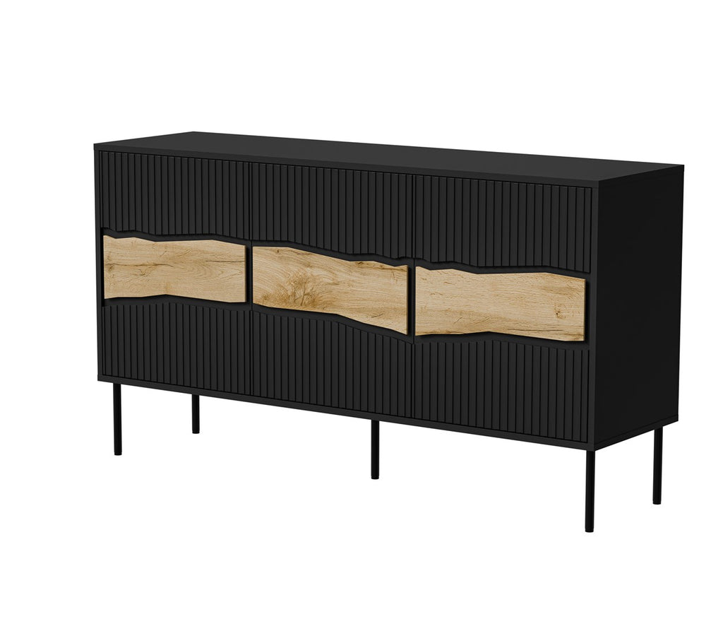Cama INSERTO 3D Chest of Drawers - 143.5x40x80 cm - Black + LED