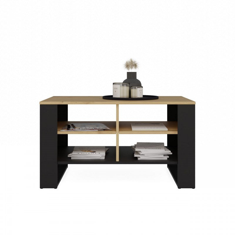 MODERN 4P SLIM ARTISAN COFFEE TABLE WITH BLACK LEGS