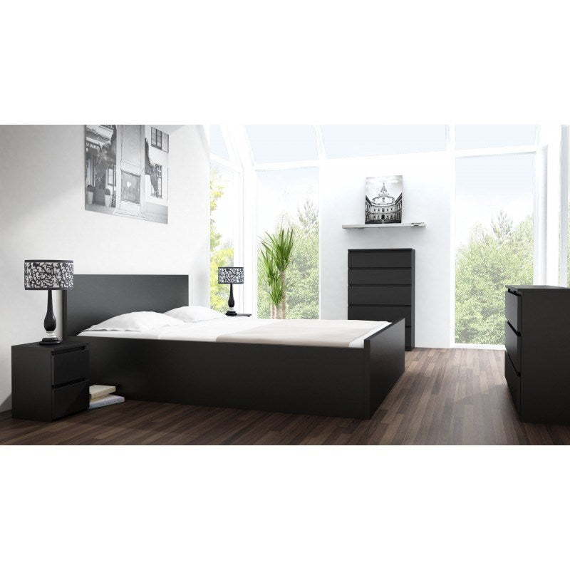 M2 Topeshop Nightstand 2 Drawers Black