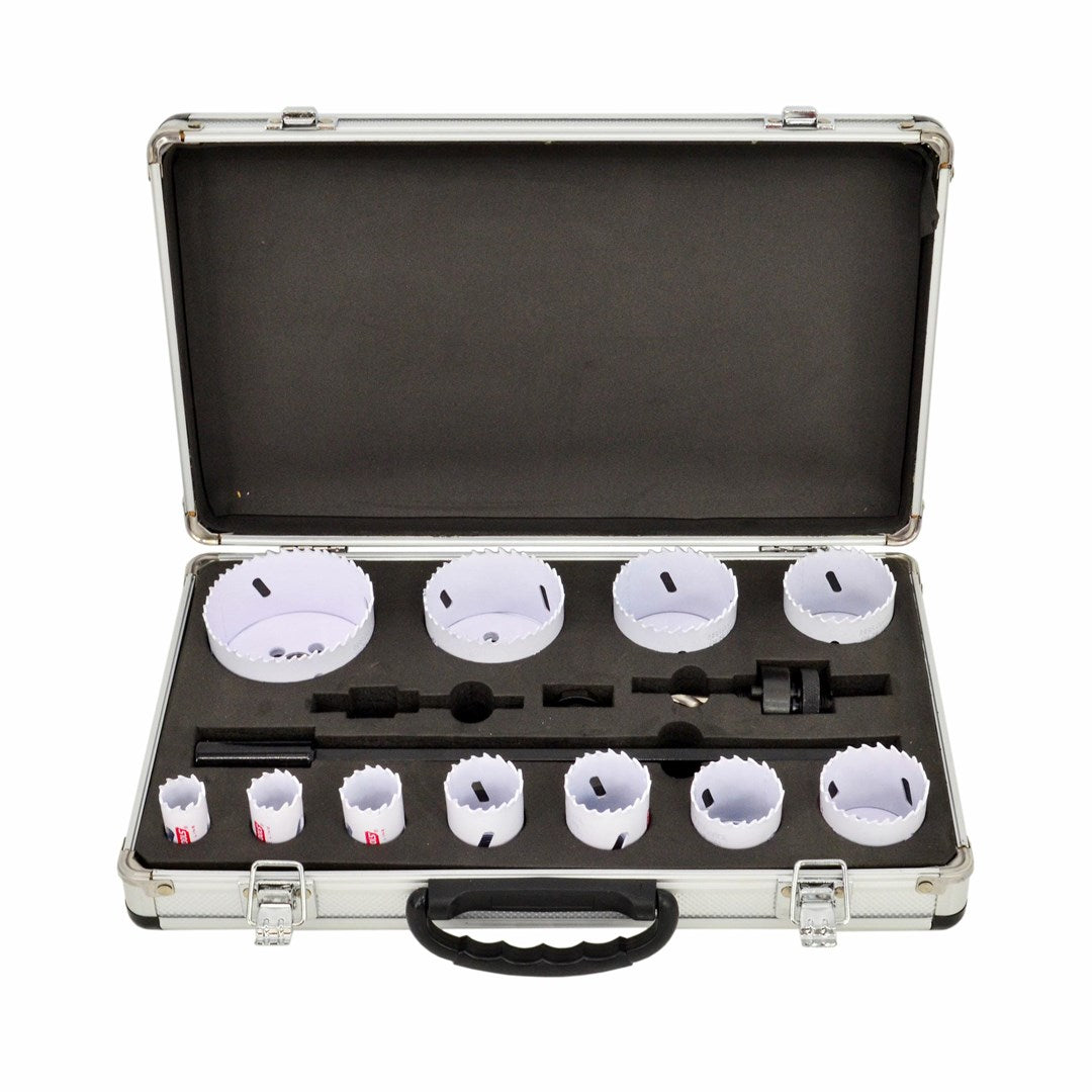 AWTOOLS Bi-Metal Hole Saws Set 19-76 mm 15pcs - Black Line Metal Case