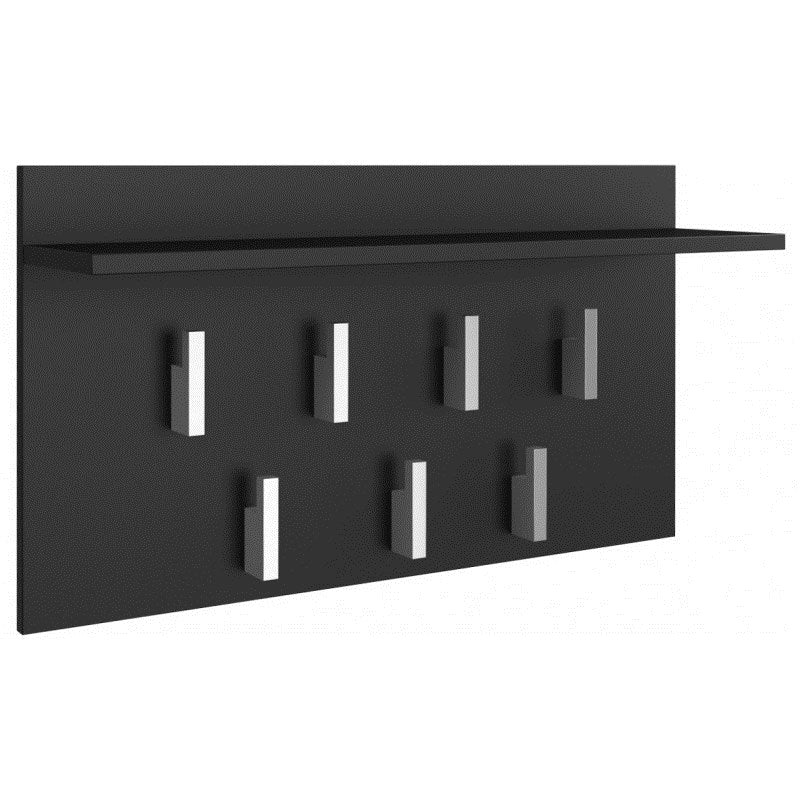 2F Black Mat Clothes Hanger with Shelf - Model 2F