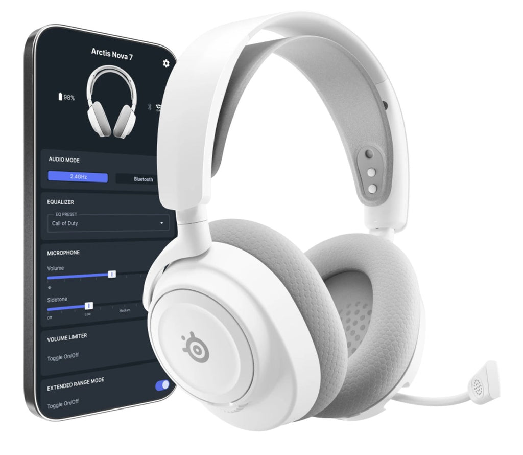 SteelSeries Headphones Arctis Nova 7X Gen 2, White Model: 61759 Gaming Headset Wireless Bluetooth 5.0