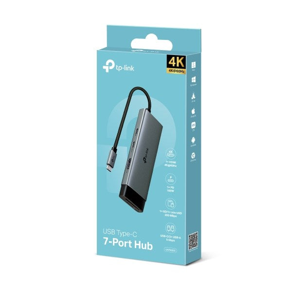 TP-Link USB Hub with 7 Ports including HDMI and USB 3.2 Gen 1, UH7020C