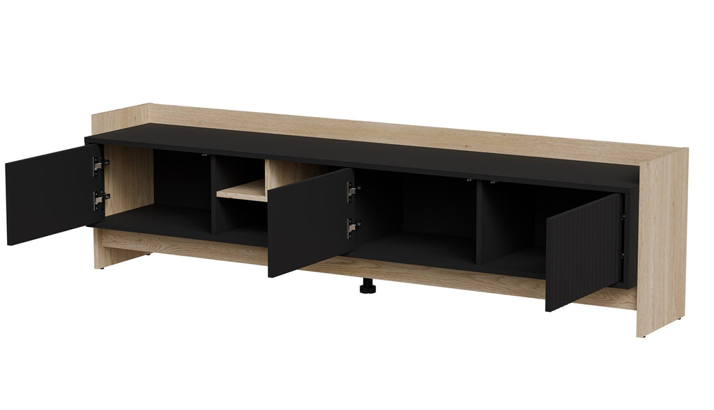 RTV PORTO 3D Cabinet Bed 190x38x50 Oak/Black