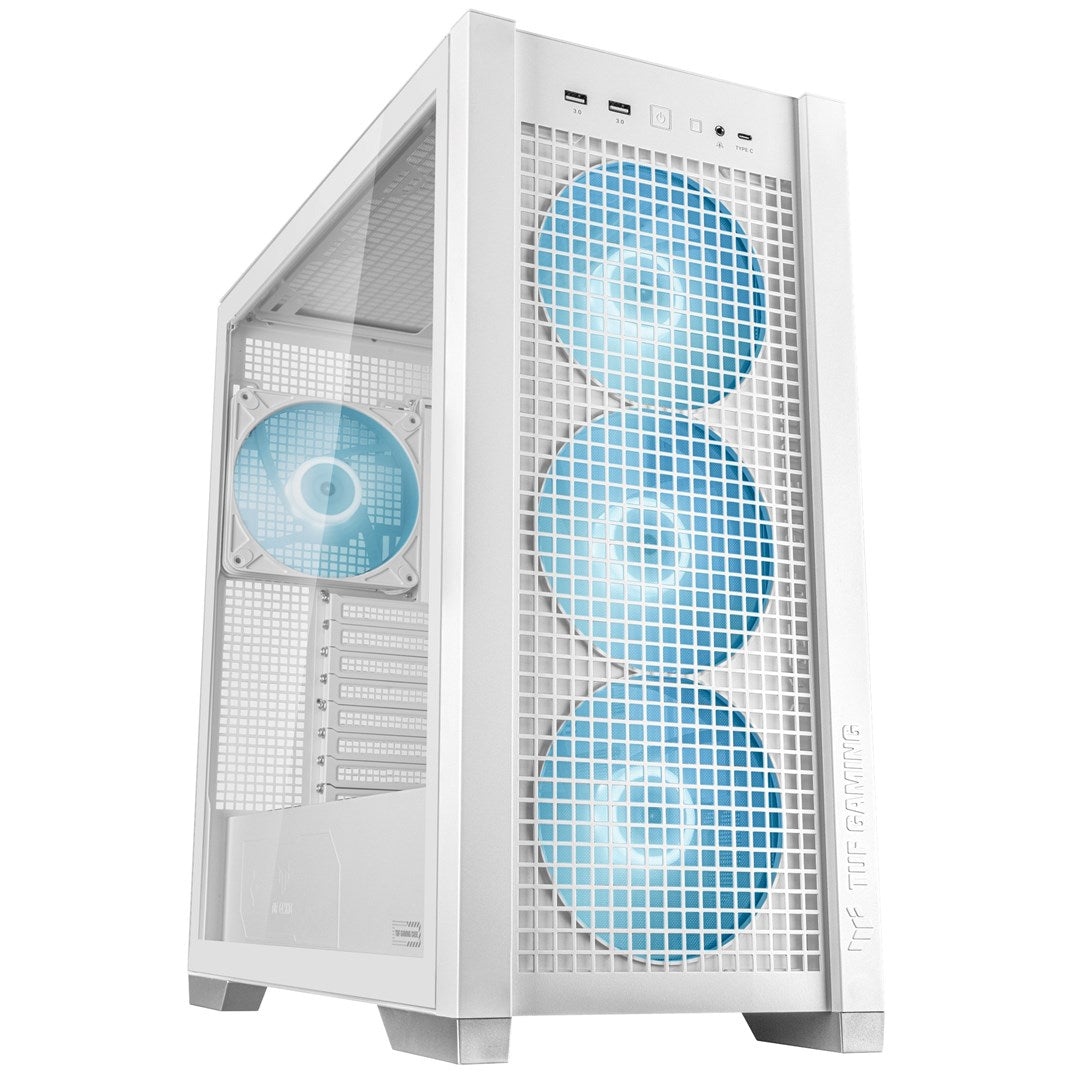 Asus TUF GAMING GT302 TG ARGB White - Mid Tower, EATX, 4 ARGB Fans