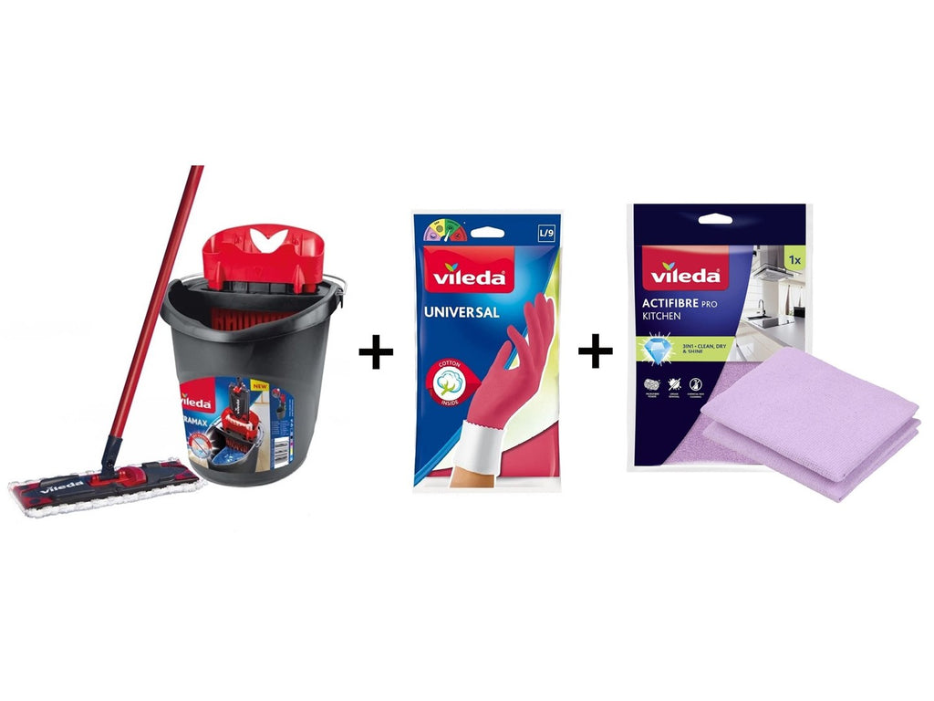VILEDA Ultramax Box Flat Mop with Kitchen Set 184939