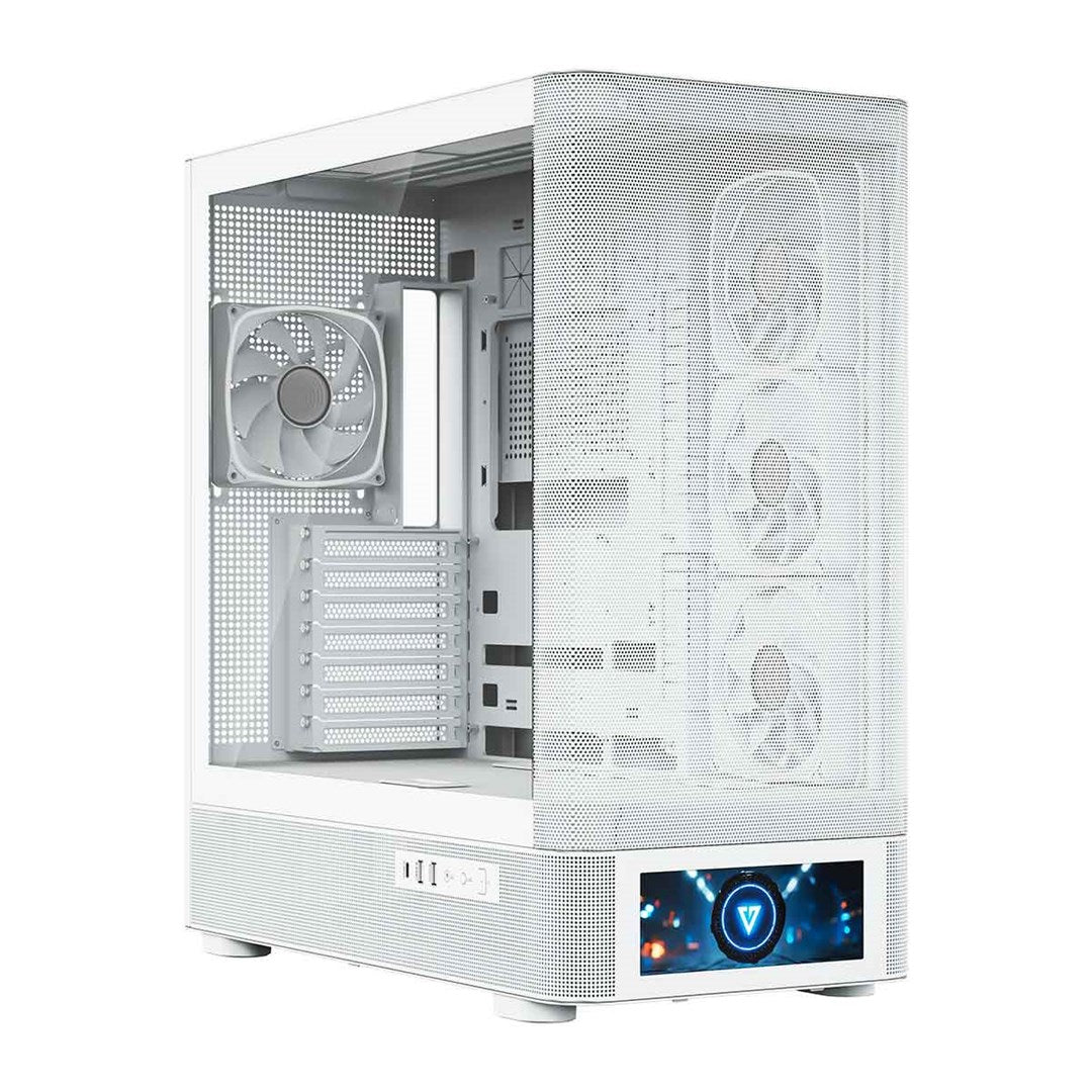 MODECOM Volcano AQ500 ARGB Midi Case White with LCD Display
