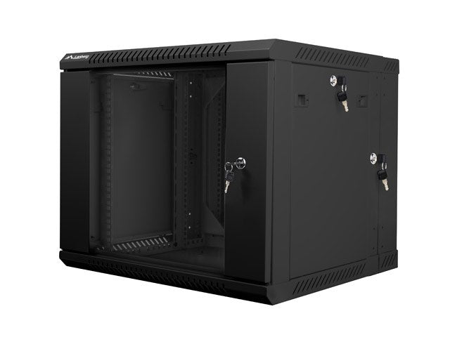 Lanberg Two-Section Wall-Hung Rack Cabinet 19 9U 600x600 Black