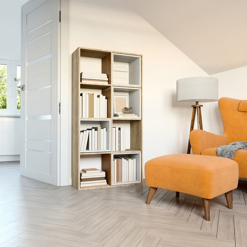MALAX 2X4 Bookcase Sonoma for Living Room