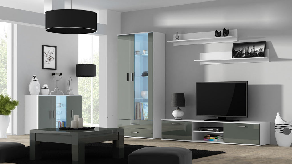 Cama TV Stand SOHO 180 White/Grey Gloss