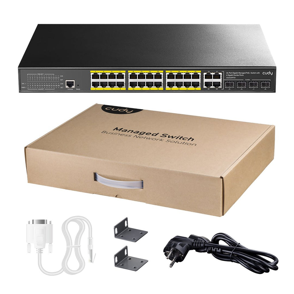 Cudy GS2028PS4 Managed L2 Gigabit Ethernet Switch PoE 10/100/1000 1U