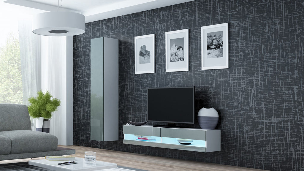 Cama VIGO NEW TV Stand 30/140/40 White/Grey Gloss