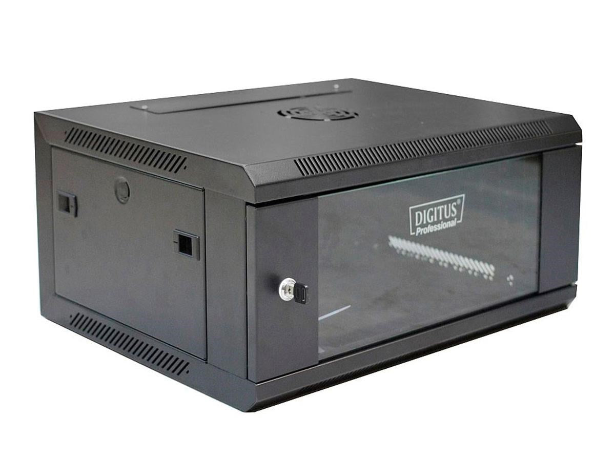 4World Wall Mounted Rack 4U Black Steel 630x450x250mm DN-W19 04U/450/B