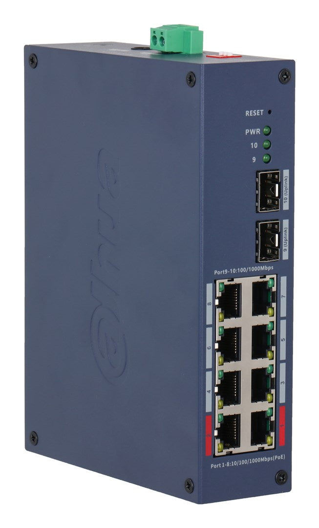 DAHUA Managed Switch CHS4210-8GT-110,8 Ports, 10 PoE, DIN Rail