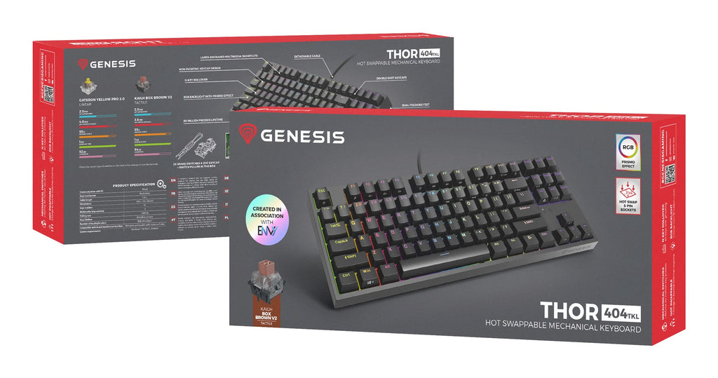 GENESIS Thor 404 TKL keyboard Gaming USB QWERTY US English Black