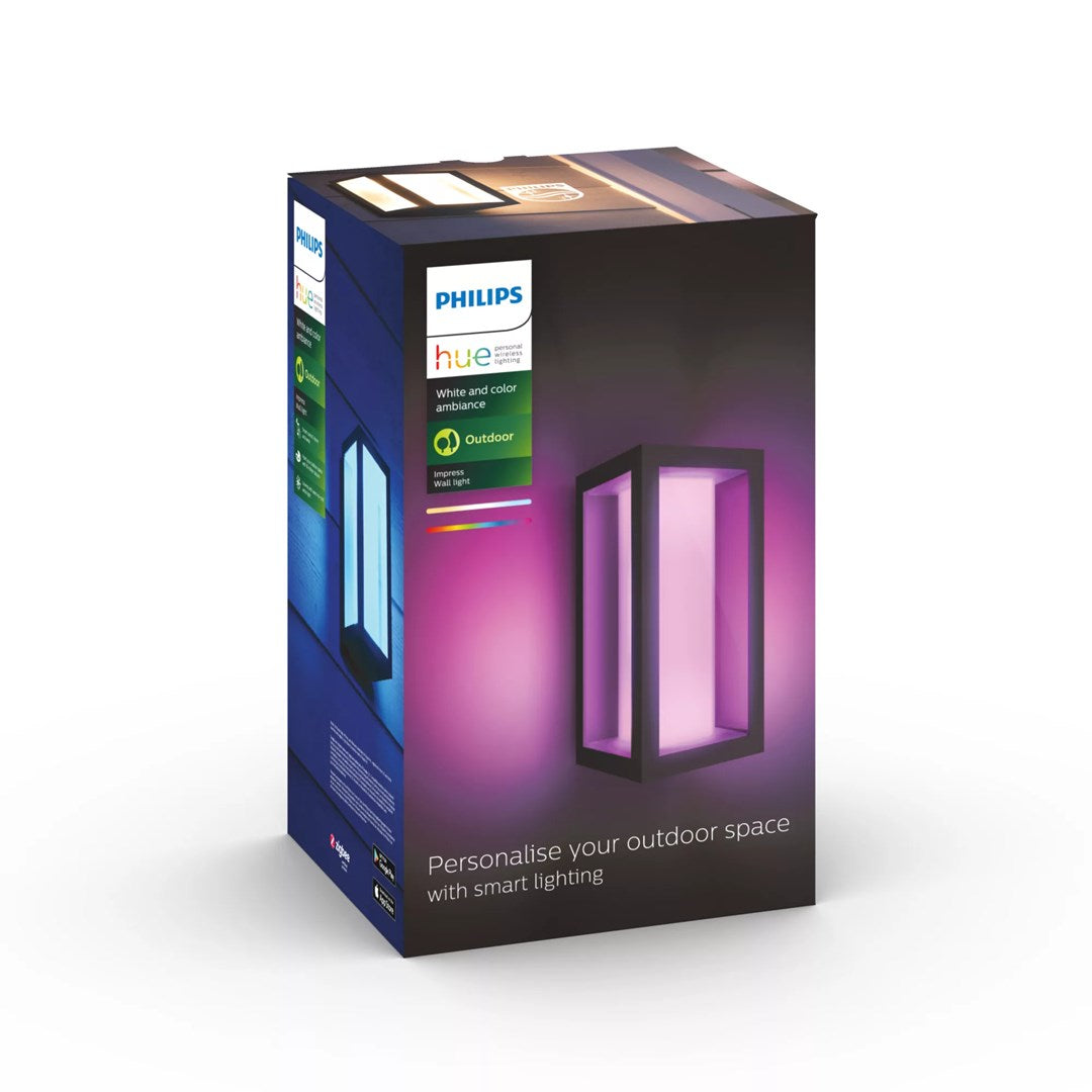 Philips Hue Smart Wall Light Black 1200 lm IP44 Compatible with Alexa, Google Home, Apple HomeKit Model 8718696170489