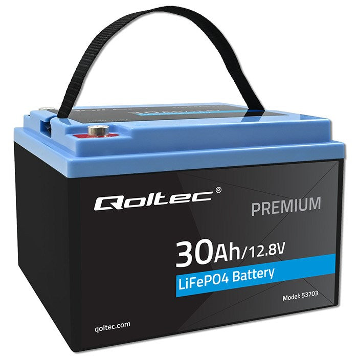 Qoltec LiFePO4 Battery 12.8V 30Ah 384Wh Rechargeable Model 53703
