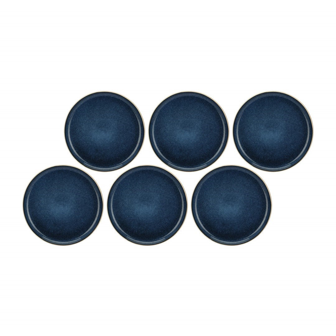 ROSE&TULIPANI ARPEGGIO Set of 6 Dinner Plates 25.5 cm Blue