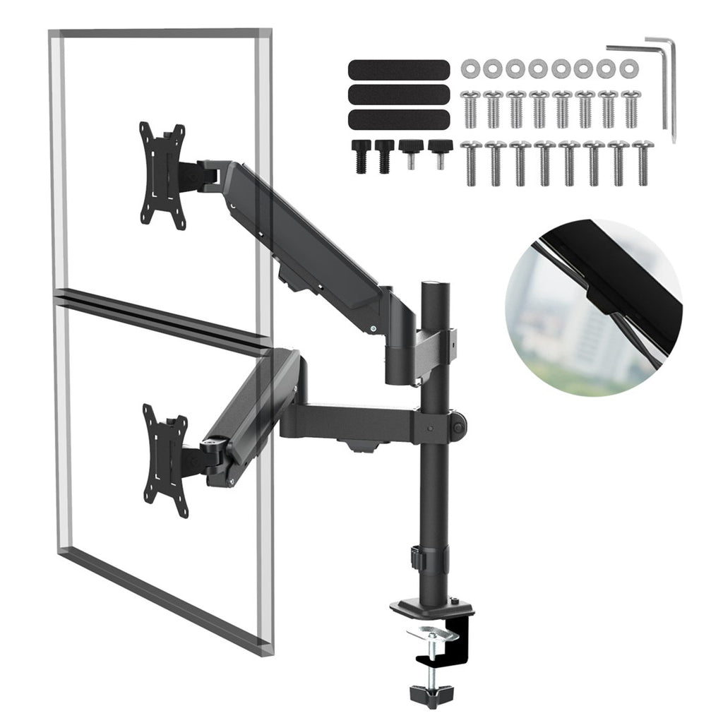 Maclean MC-136 2 Monitor Mount Gas Spring 17-32 2-10 kg Black