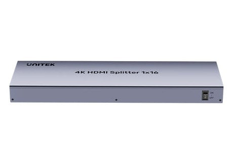 UNITEK Video Splitter V1137AGY01-EU, 16 HDMI Outputs, 4K Ultra HD, 30 Hz, Grey