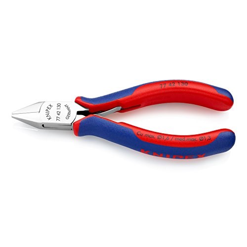 Knipex Electronics Side Cutters 130 mm without Bevel - 77 42 130