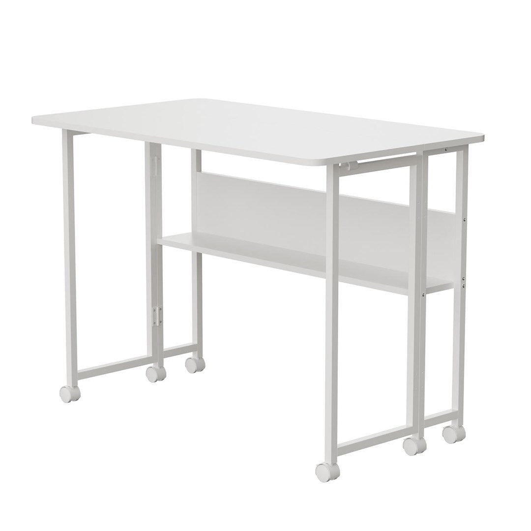 Składane biurko / stolik Maclean  białe  mobilne  100x58cm   max. 50kg  MC-126 W