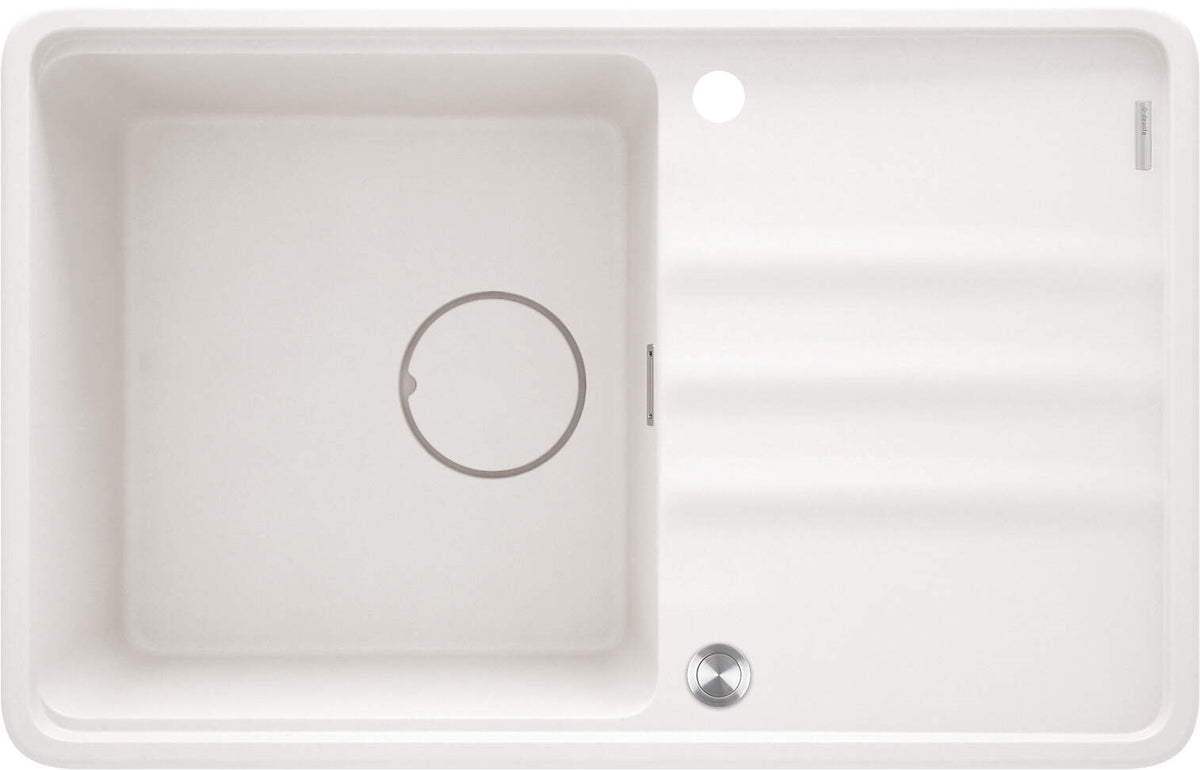 DEANTE Momi ZKMA113 1-Bowl Granite Sink with Drainer Alabaster