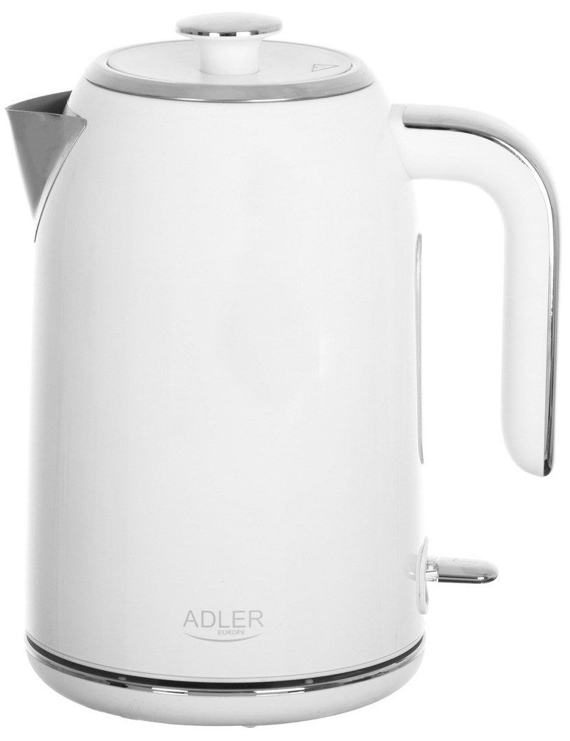 ADLER Electric Kettle 1.7 L 2200W Stainless Steel White AD 1341