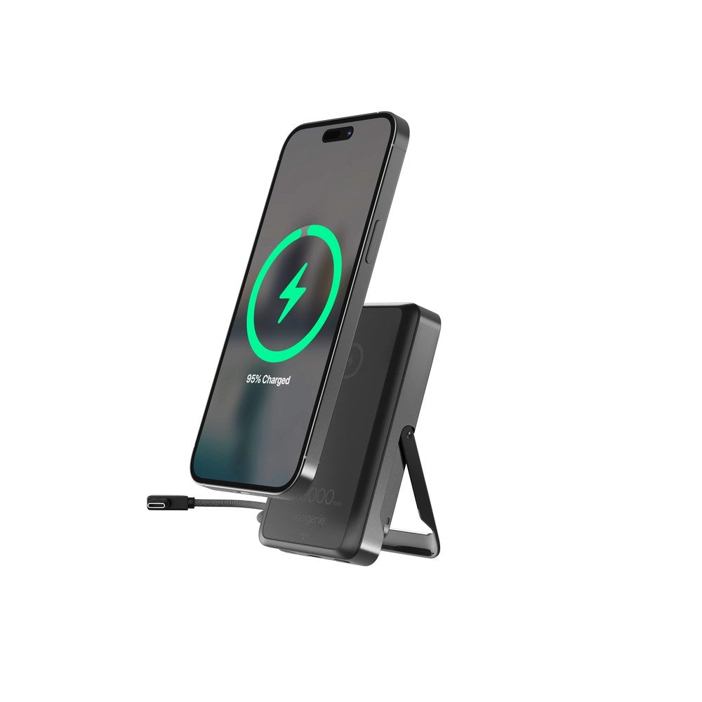Gembird PB10-WPC15MS-01 Magnetic wireless powerbank with integrated stand  15W  10000 mAh  black