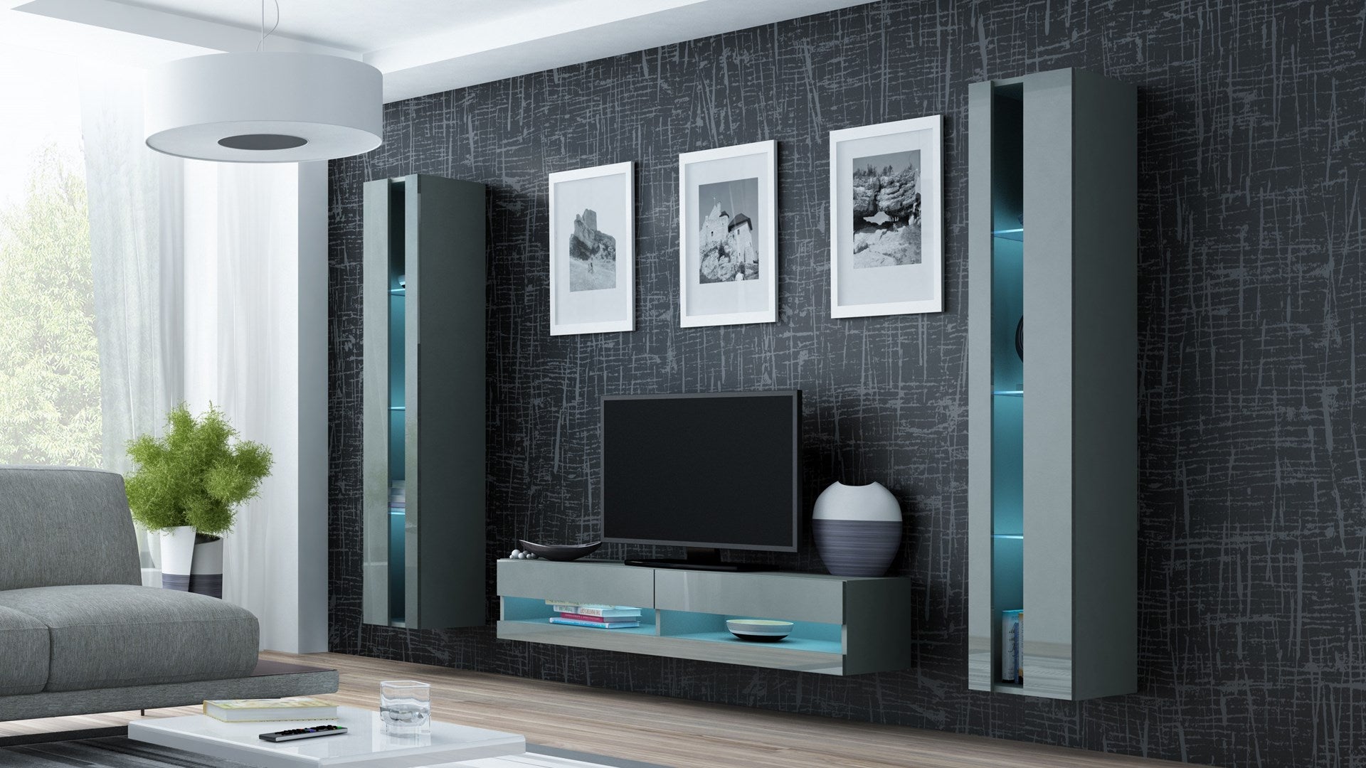 Cama VIGO NEW TV Stand 30/140/40 Grey/Grey Gloss