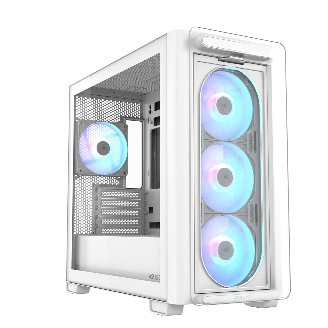 ASUS A23 PLUS - Micro ATX Case - Tempered Glass Side Panel - No Power Supply - White 90DC00K3-B19010