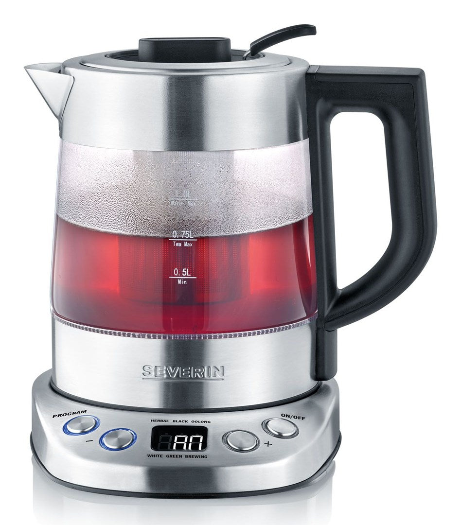 SEVERIN Deluxe Mini Kettle 1 L 2200W Glass/Stainless Steel WK 3473