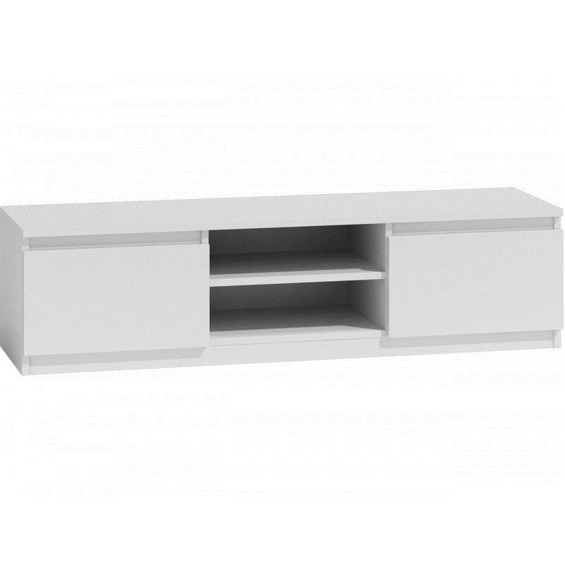 Topeshop RTV140 TV Stand 2 Shelves White MALWA 140