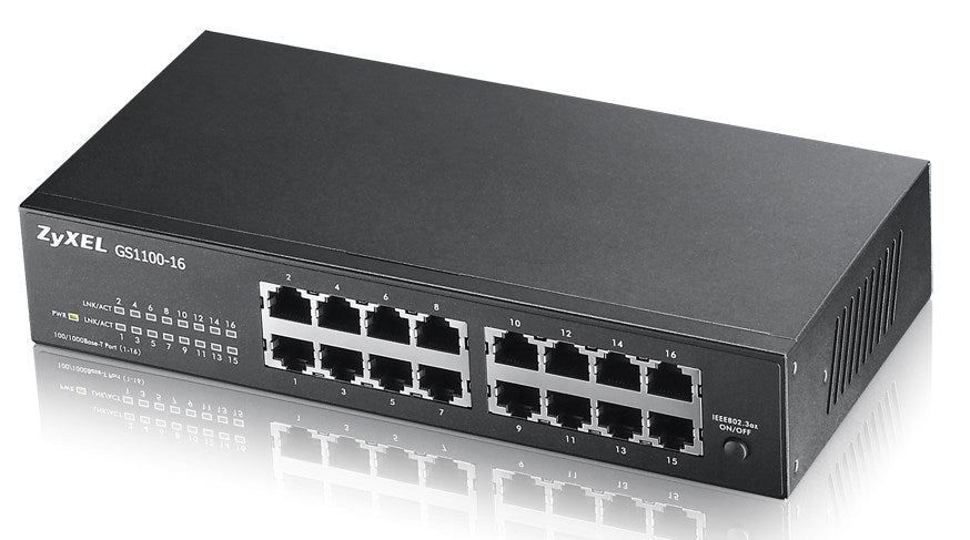 Zyxel GS-1100-16 V3 Switch - 16 x 10/100/1000 - Desktop and Rack Mountable