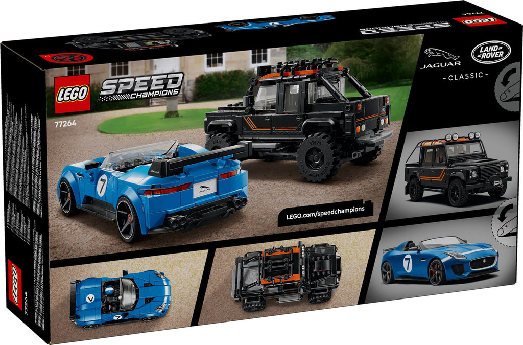 LEGO SPEED CHAMPIONS 77264 Jaguar F-TYPE Project 7 & Land Rover Defender Classic