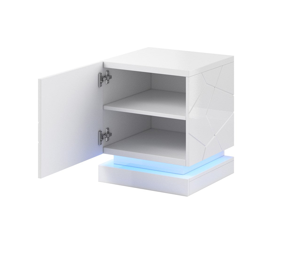 QIU Bedside Table 2 pcs. 46x41.5x53 cm White Glossy