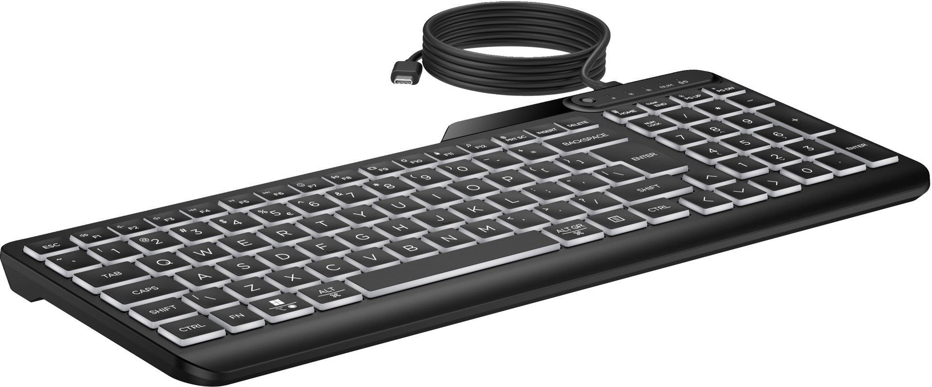 HP 405 - Tastatur - Multi-Device - 65% - compact - hinterleuchtet - USB - QWERTY - International Englisch - black (7N7C1AA#ABB)