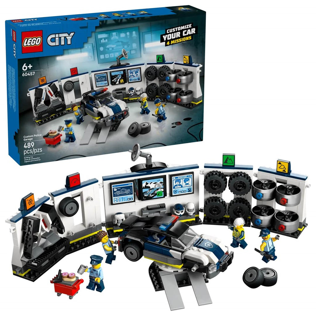 LEGO CITY Custom Police Car Garage Playset for Ages 6+ 60457