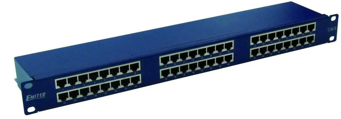 EMITER Patch Panel 19" 48xRJ45 STP Cat.6 (1U) with Shelf, Blue DCN/3012IPRL48S-C6-1U