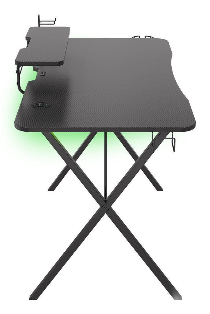 GENESIS Holm 300 RGB Gaming Desk Black with RGB Backlighting