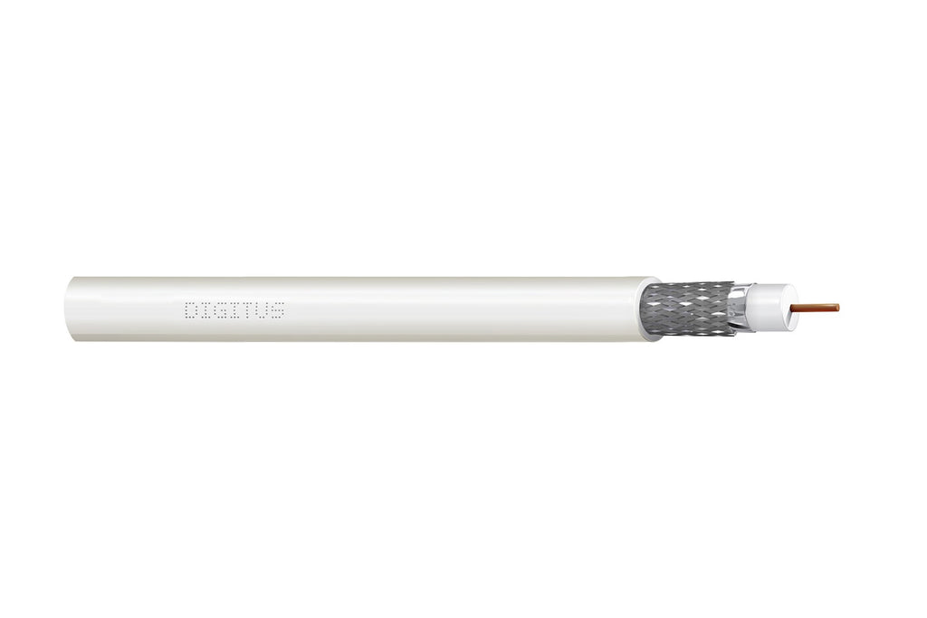 DIGITUS Coaxial Cable RG-6 - 75 Ohm Shield - 100 m - White
