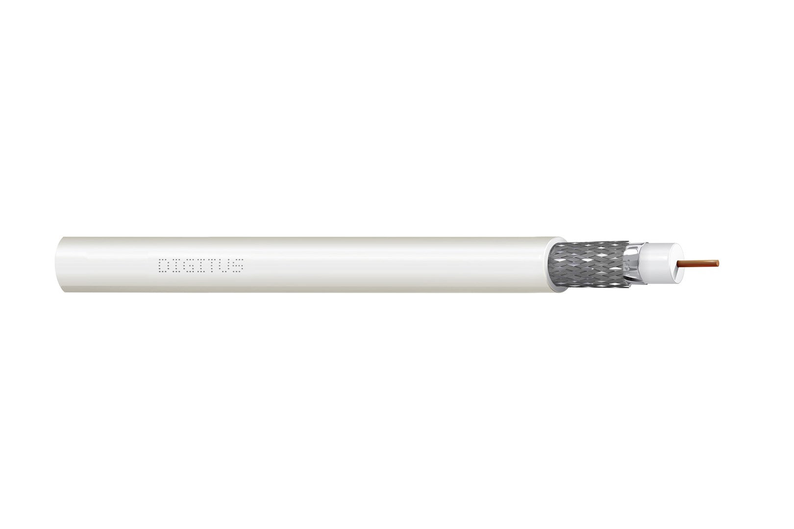 DIGITUS Coaxial Cable RG-6 - 75 Ohm Shield - 100 m - White