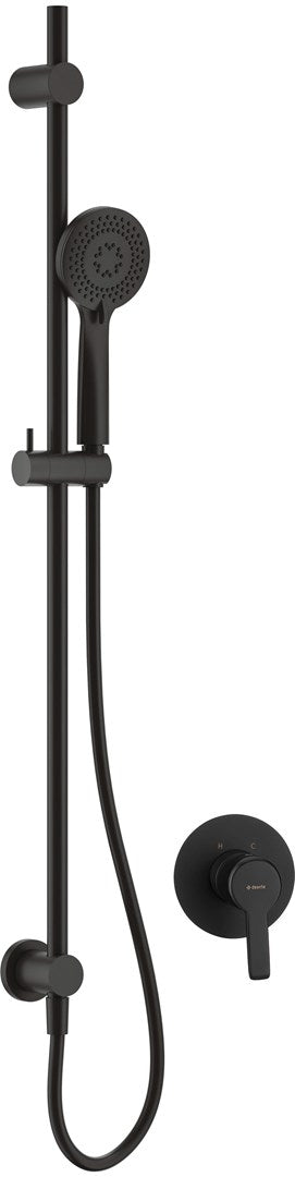 Arnika Concealed Shower Set Brass Stainless Steel Round Nero