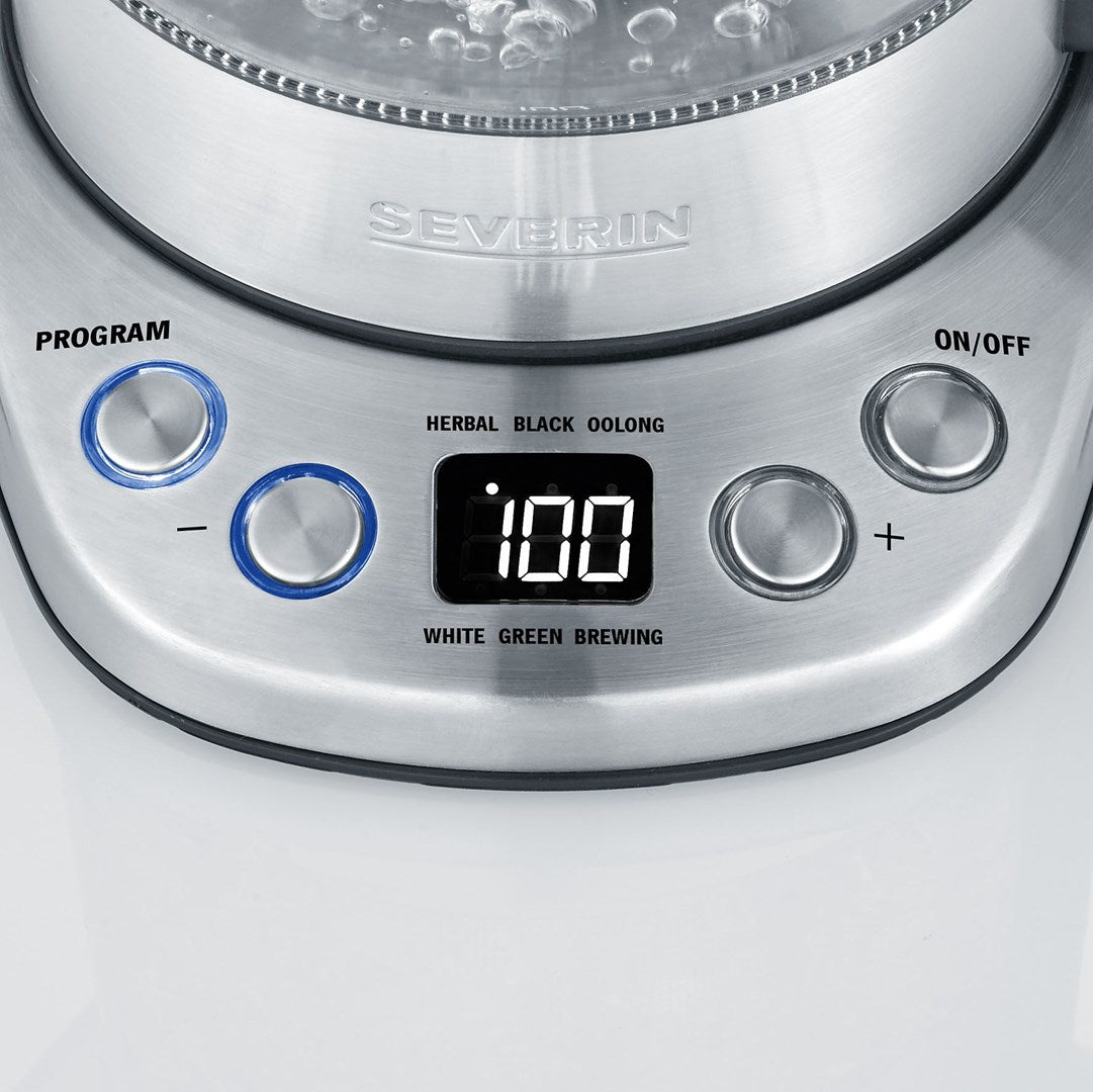 SEVERIN Deluxe Mini Kettle 1 L 2200W Glass/Stainless Steel WK 3473